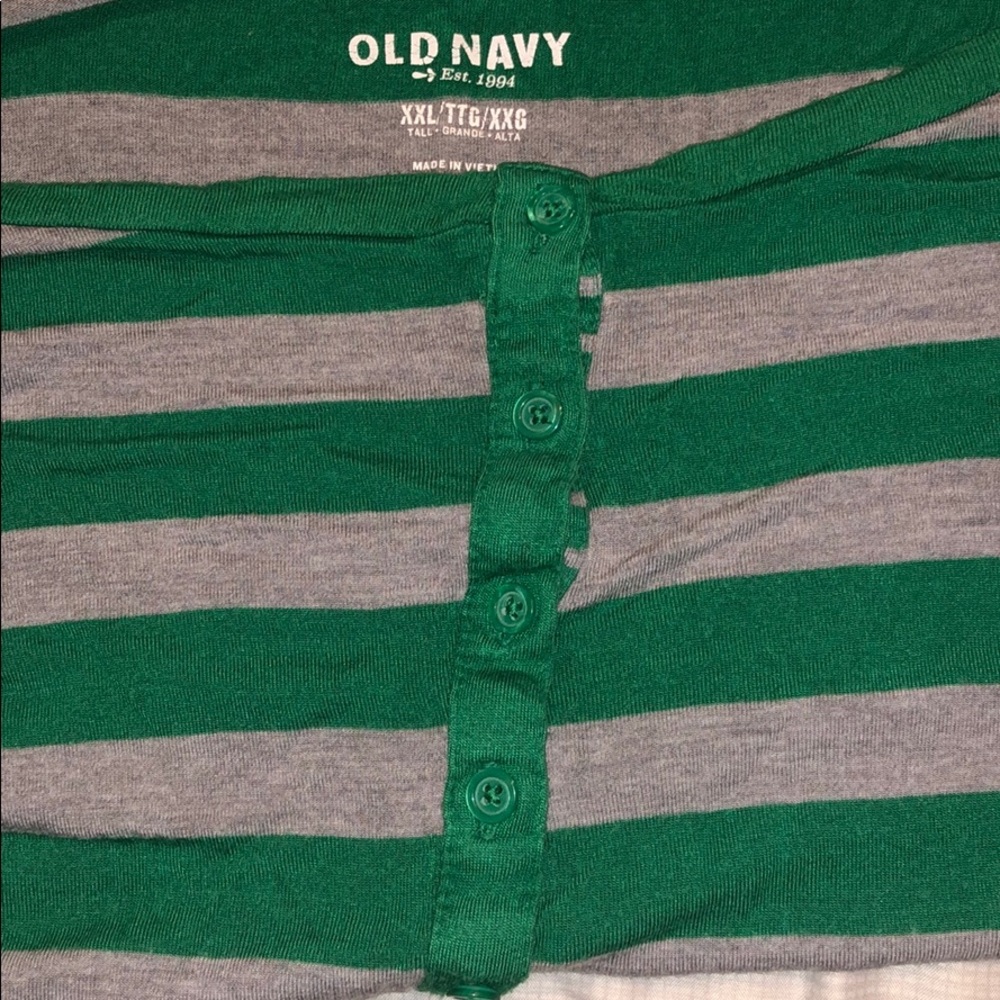 Striped half button henley - Picture 2 of 3